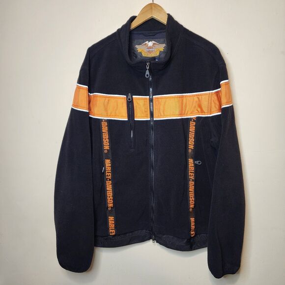 Harley Davidson Jacket Motorcycle Reflective Mens XXL Orange Black - Picture 12 of 12